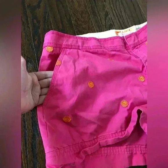 Lilly Pulitzer Women's 14 Pink Embroidered Cotton 3” Inseam Mid-Rise Shorts - Picture 7 of 12